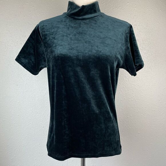 Soatanza Green Velour Top Size L EUC - Picture 1 of 5